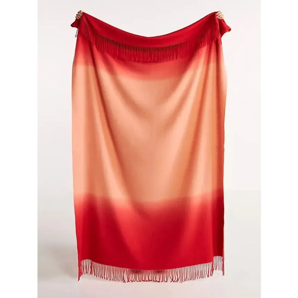 Anthropologie Cashmere Dip Dye Throw Blanket NWT